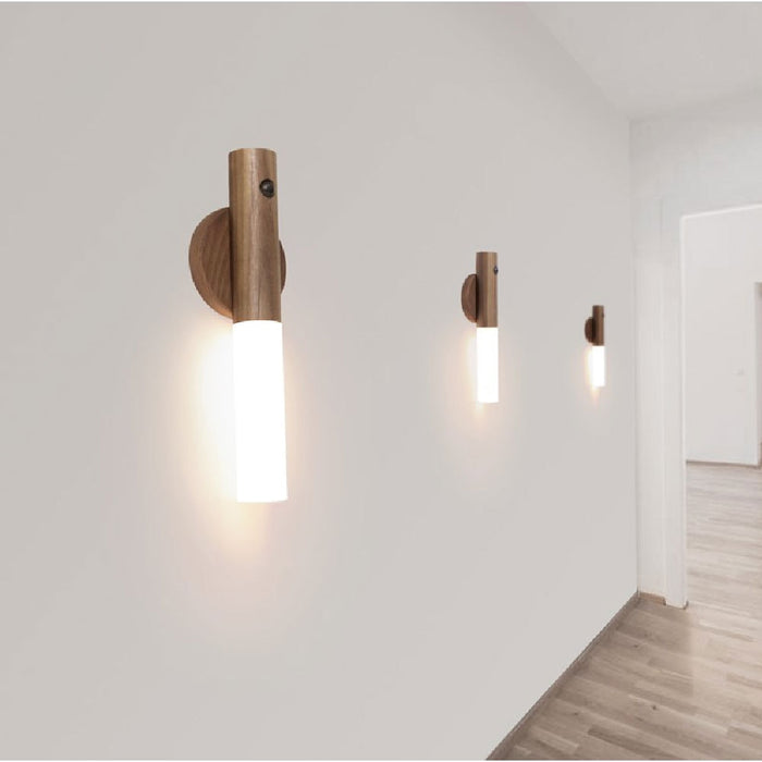 Wood Wireless USB LED Night Light Wall Lamp