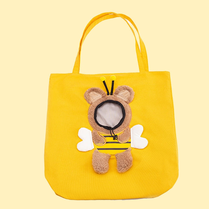 Cute Lion-Shaped Pet Canvas Shoulder Bag