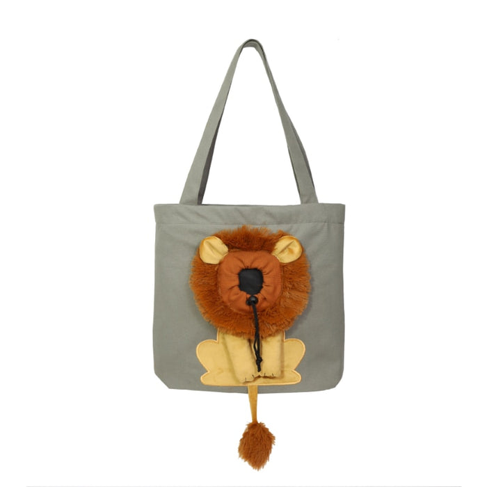 Cute Lion-Shaped Pet Canvas Shoulder Bag