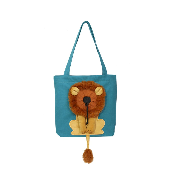 Cute Lion-Shaped Pet Canvas Shoulder Bag